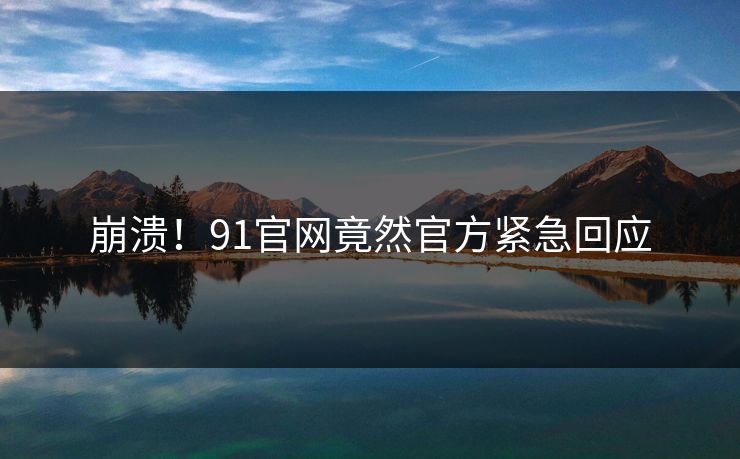 崩溃！91官网竟然官方紧急回应