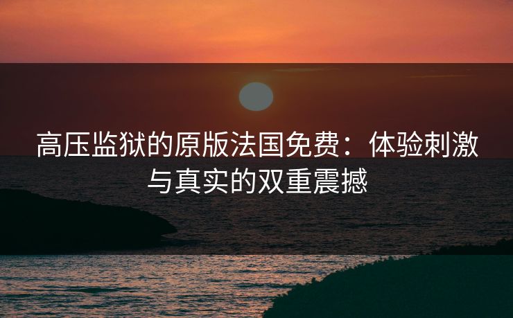 高压监狱的原版法国免费：体验刺激与真实的双重震撼
