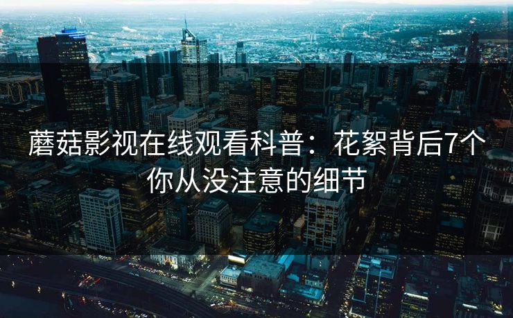 蘑菇影视在线观看科普：花絮背后7个你从没注意的细节