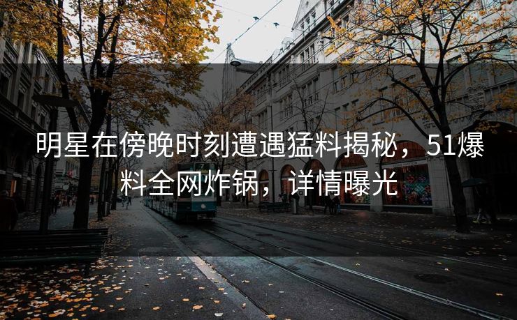 明星在傍晚时刻遭遇猛料揭秘，51爆料全网炸锅，详情曝光